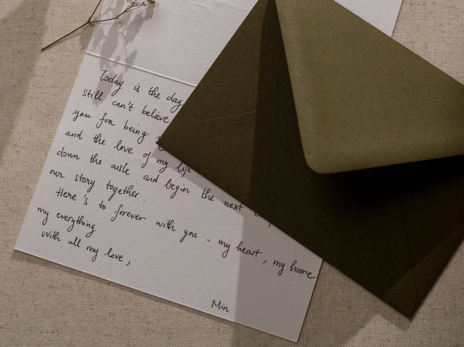 Wedding day folded card (d4) - to my husband wife groom bride love on our wedding day custom date on card includes envelope 4.5x6.25"