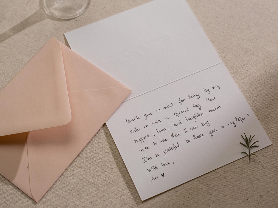 Wedding day folded card (d2) - to my best friend maid of honor bridesmaid on my wedding day custom card with envelope thank you 4.5x6.25"