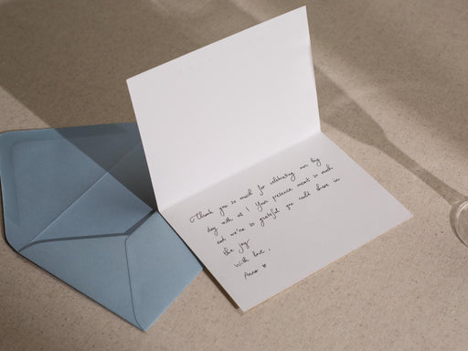 Wedding day folded card (d1) - thank you cards to family bridal party moh bridesmaid mom dad mil fil parents gift 4.5x6.25"
