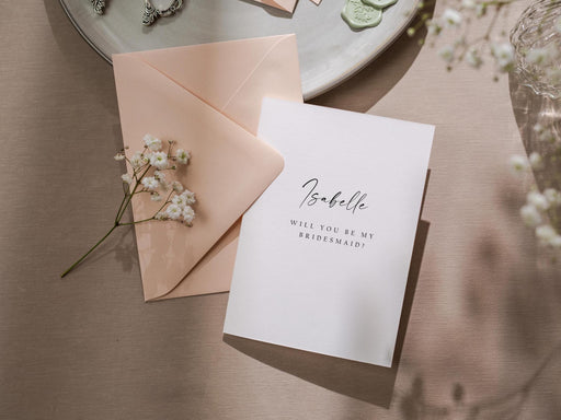 Will You Be My? Proposal Cards w/ Envelope (D10) - Bridesmaid, Maid of Honor, Groomsman, Flower Girl, Officiant, Wedding Party, 4.5x6.25"