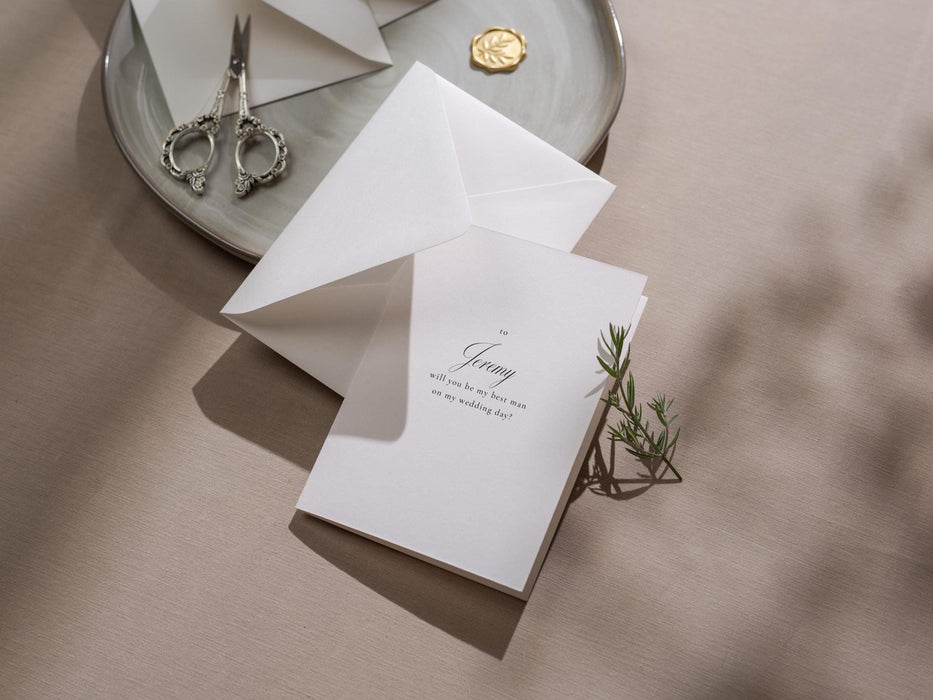 Will You Be My? Proposal Cards w/ Envelope (D8) - Bridesmaid, Maid of Honor, Groomsman, Flower Girl, Officiant, Wedding Party, 4.5x6.25"