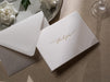 Gold Embossed Folded Card w/ Envelope (TY1) - 4.5 x 6.25 Modern Minimalist Stationery Set Thank You Letter Notes Engagement Wedding Shower