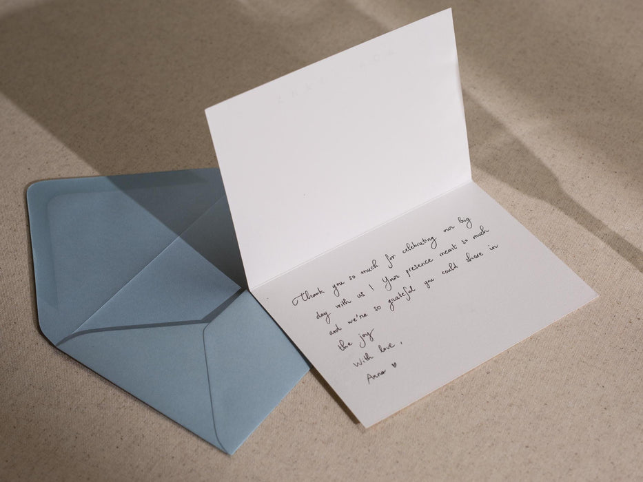 Gold Embossed Folded Card w/ Envelope (TY2) - 4.5 x 6.25 Classic Stationery Foil Pressed Letter Set Thank You Note Wedding Bridal Shower