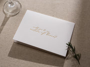 Gold Embossed Folded Card w/ Envelope (Matron) - Matron Of Honor Proposal Card Wedding Party Invitation Planning Stationery Essential