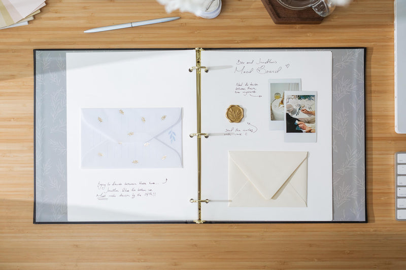 Self Stick Linen Photo Album Binder (D8) - Wedding Album Scrapbook Picture Memory Book For DIY Bride To Be 12th Anniversary Gift Couples