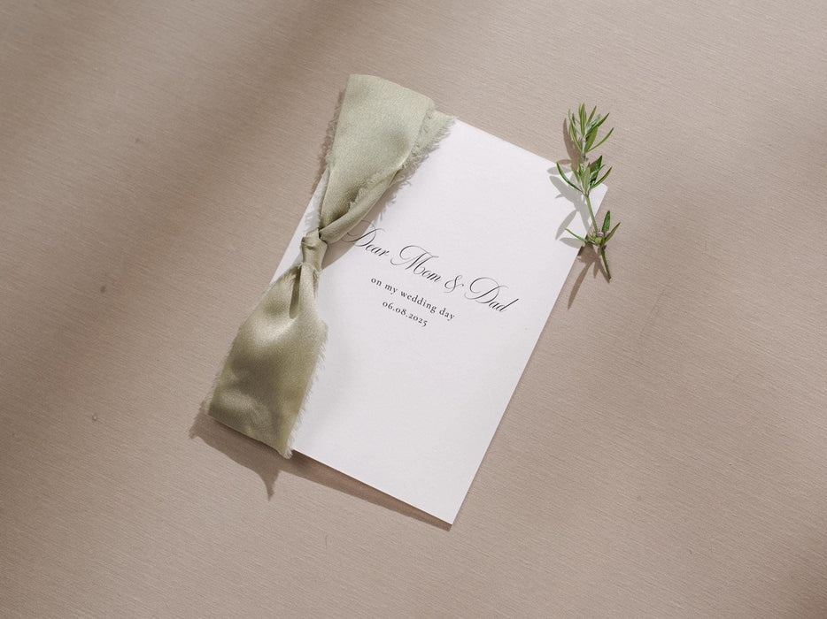 Wedding day folded card w/ envelope (d3) - thank you cards to family bridal party bridesmaid mom dad mil fil moh parents gift 4.5x6.25"