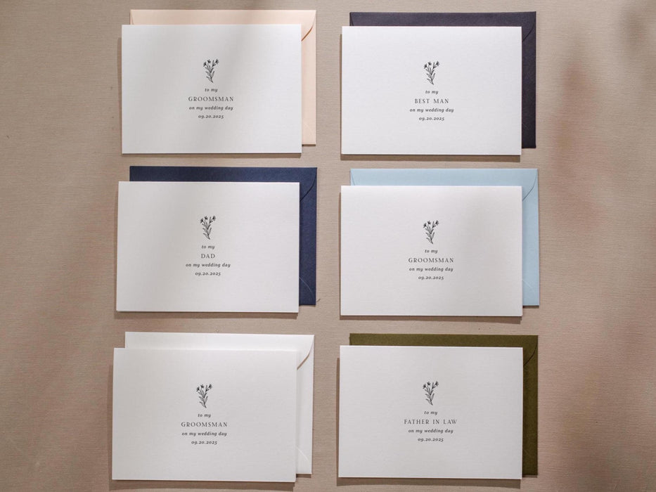 Wedding day folded card (d1) - thank you cards to family bridal party moh bridesmaid mom dad mil fil parents gift 4.5x6.25"