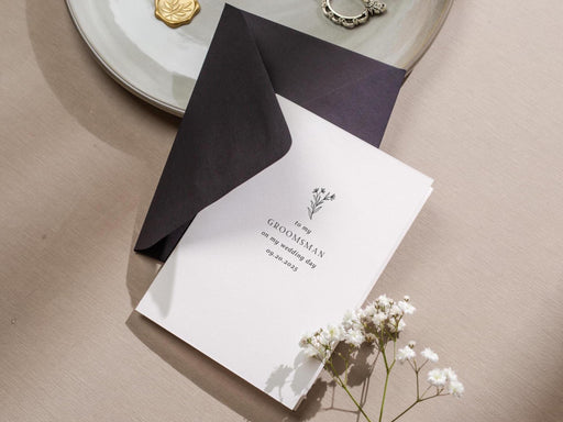Wedding day folded card (d1) - thank you cards to family bridal party moh bridesmaid mom dad mil fil parents gift 4.5x6.25"
