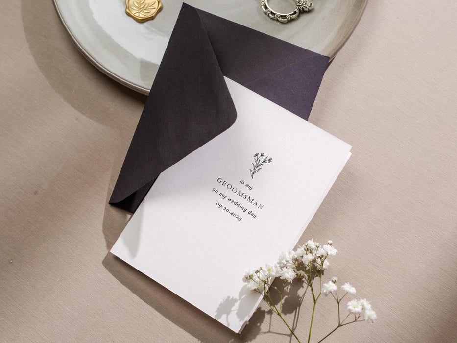Wedding day folded card (d1) - thank you cards to family bridal party moh bridesmaid mom dad mil fil parents gift 4.5x6.25"