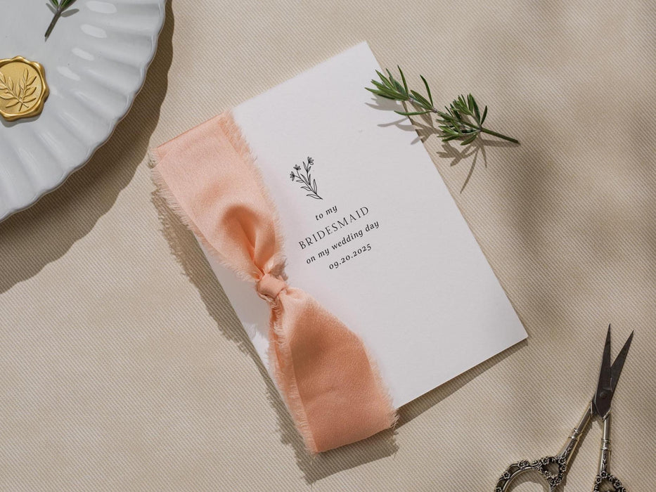 Wedding day folded card w/ envelope (d1) - thank you cards to family bridal party moh bridesmaid mom dad mil fil parents gift 4.5x6.25"