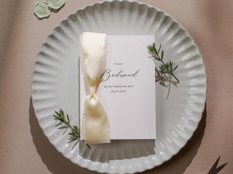 Wedding day folded card w/ envelope (d2) - to my best friend maid of honor bridesmaid on my wedding day custom card with envelope thank you