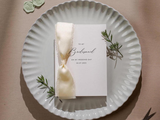 Wedding day folded card w/ envelope (d2) - to my best friend maid of honor bridesmaid on my wedding day custom card with envelope thank you