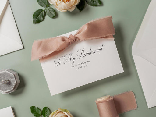 Wedding day folded card w/ envelope (d3) - thank you cards to family bridal party bridesmaid mom dad mil fil moh parents gift 4.5x6.25"
