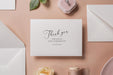 Thank you wedding day folded card (d18) - custom personalized name date card for officiant host priest pastor god parents moh mil 4.5x6.25"