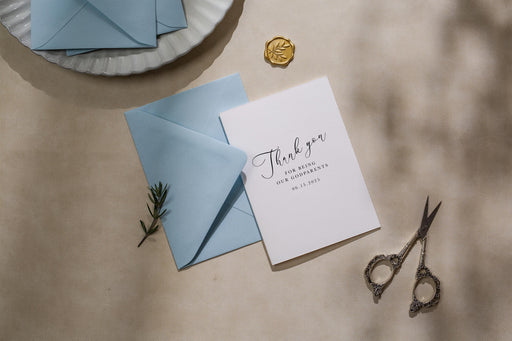 Thank you wedding day folded card (d18) - custom personalized name date card for officiant host priest pastor god parents moh mil 4.5x6.25"