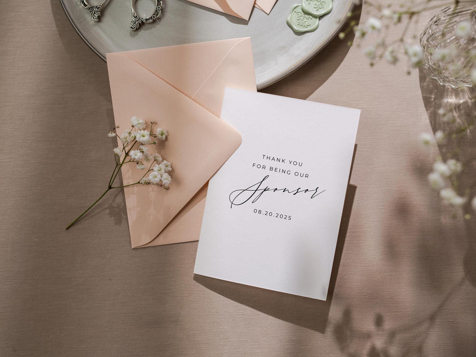 Thank you wedding day folded card (d17) - custom personalized thank you for marrying us card for officiant host priest pastor 4.5x6.25"