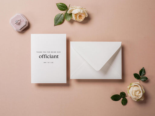 Thank you wedding day folded card (d16) - custom personalized thank you for marrying us card for officiant host priest pastor 4.5x6.25"
