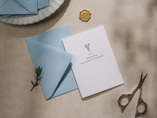 Will You Be My? Proposal Cards w/ Envelope (D6) - Bridesmaid, Maid of Honor, Groomsman, Flower Girl, Officiant, Wedding Party, 4.5x6.25"