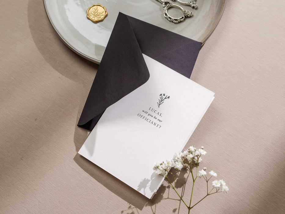 Will You Be My? Proposal Cards w/ Envelope (D6) - Bridesmaid, Maid of Honor, Groomsman, Flower Girl, Officiant, Wedding Party, 4.5x6.25"