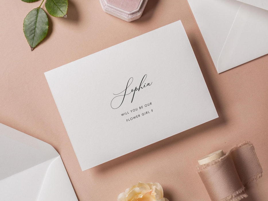 Will You Be My? Proposal Cards w/ Envelope (D7) - Flower Girl, Bridesmaid, Maid of Honor, Groomsmen, Matron of Honor, 4.5x6.25"
