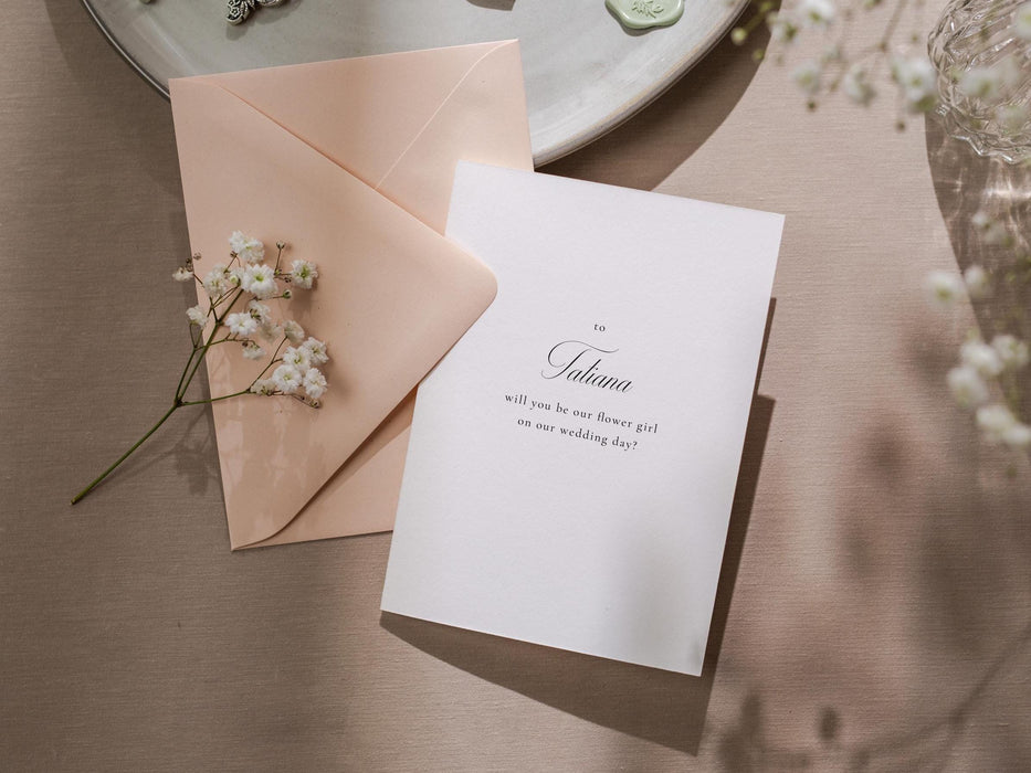 Will You Be My? Proposal Cards w/ Envelope (D8) - Bridesmaid, Maid of Honor, Groomsman, Flower Girl, Officiant, Wedding Party, 4.5x6.25"