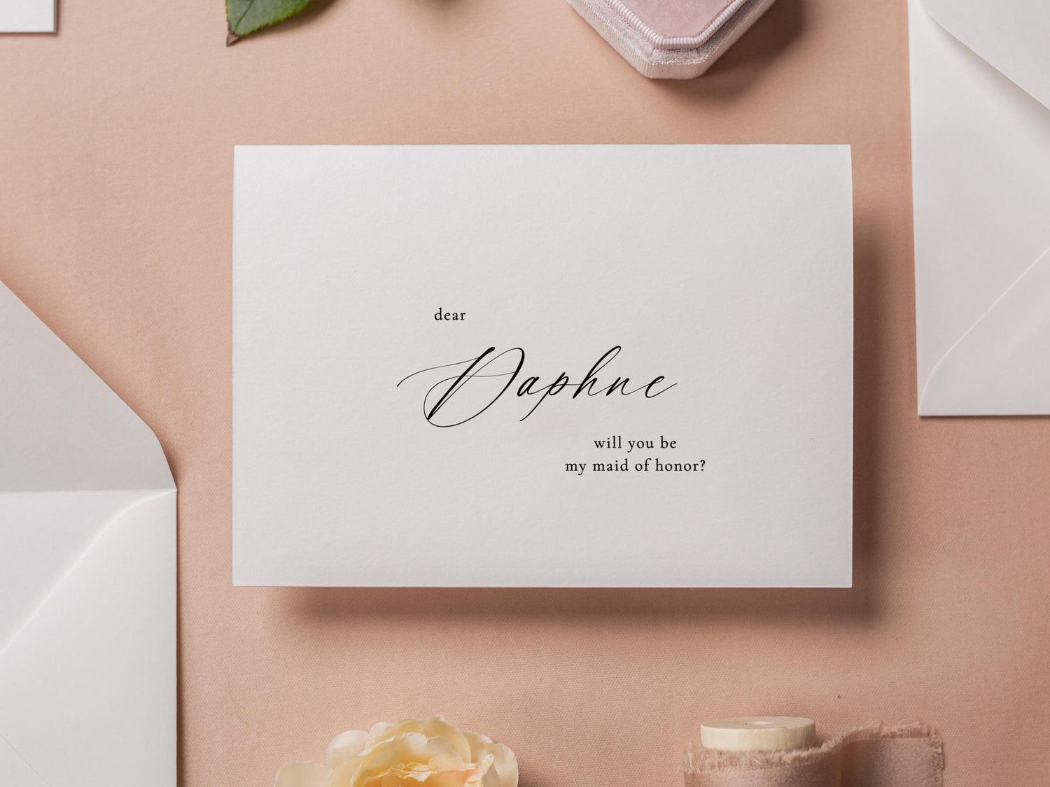 Will You Be My? Proposal Cards w/ Envelope (D9) - Flower Girl, Bridesmaid, Maid of Honor, Best Man, Officiant, Wedding Party, 4.5x6.25"