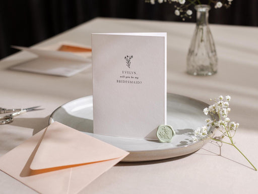 Will You Be My? Proposal Cards w/ Envelope (D6) - Bridesmaid, Maid of Honor, Groomsman, Flower Girl, Officiant, Wedding Party, 4.5x6.25"