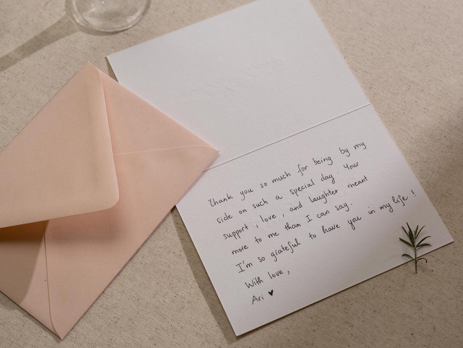 Wedding day folded card (d3) - to my best friend maid of honor bridesmaid on my wedding day custom card with envelope thank you