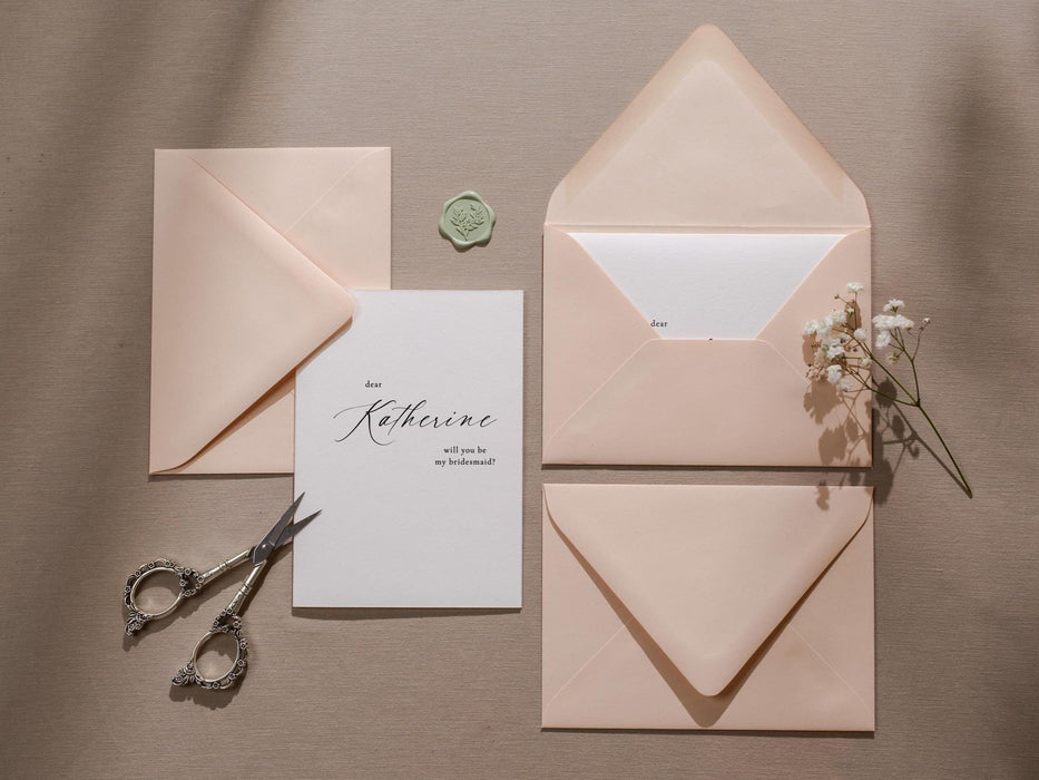 Will You Be My? Proposal Cards w/ Envelope (D9) - Flower Girl, Bridesmaid, Maid of Honor, Best Man, Officiant, Wedding Party, 4.5x6.25"