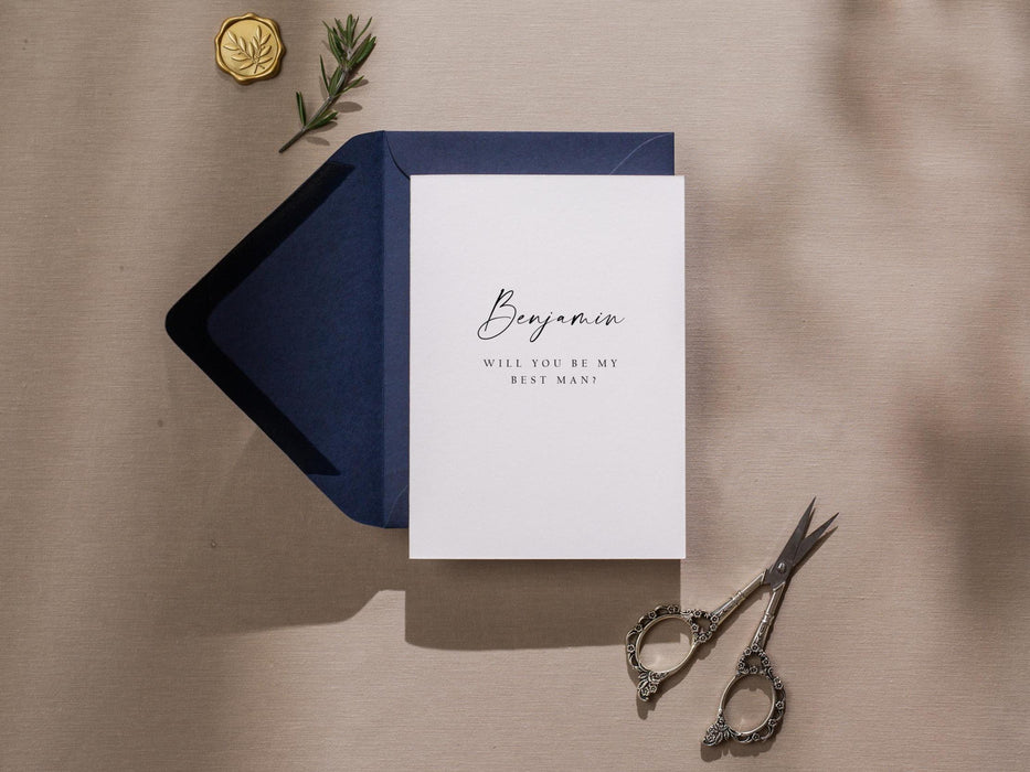 Will You Be My? Proposal Cards w/ Envelope (D10) - Bridesmaid, Maid of Honor, Groomsman, Flower Girl, Officiant, Wedding Party, 4.5x6.25"