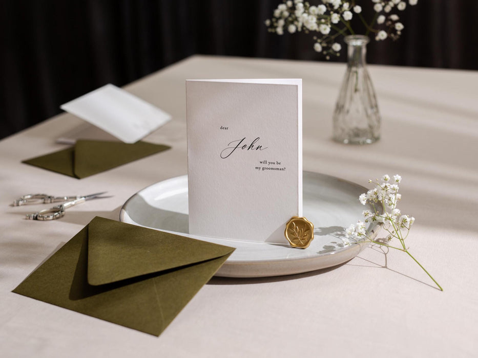 Will You Be My? Proposal Cards w/ Envelope (D9) - Flower Girl, Bridesmaid, Maid of Honor, Best Man, Officiant, Wedding Party, 4.5x6.25"