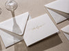 Gold Embossed Folded Card w/ Envelope (TY1) - 4.5 x 6.25 Modern Minimalist Letter Stationery Set Thank You Notes Engagement Wedding Shower