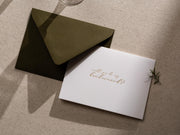 Gold Embossed Folded Card w/ Envelope (Bridesmaid) - Will You Be My Bridesmaid Proposal Card Minimalist Golden Letter Wedding Stationery