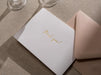 Gold Embossed Folded Card w/ Envelope (TY2) - 4.5 x 6.25 Simple Stationery Foil Pressed Letter Set Cursive Thank You Letter Business Wedding