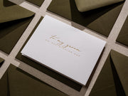 Gold Embossed Folded Card w/ Envelope (Groom) - Wedding Day Card For Groom From Bride Elegant Message Romantic Wedding Morning Gift For Him