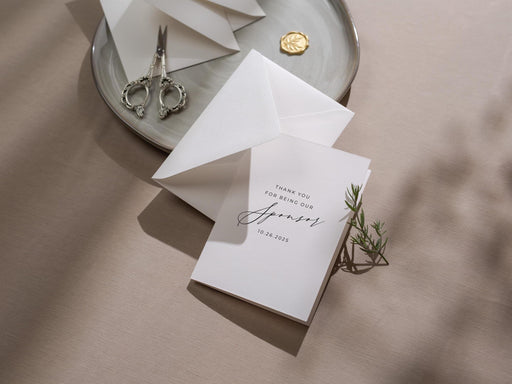 Thank you wedding day folded card (d17) - custom personalized thank you for marrying us card for officiant host priest pastor 4.5x6.25"