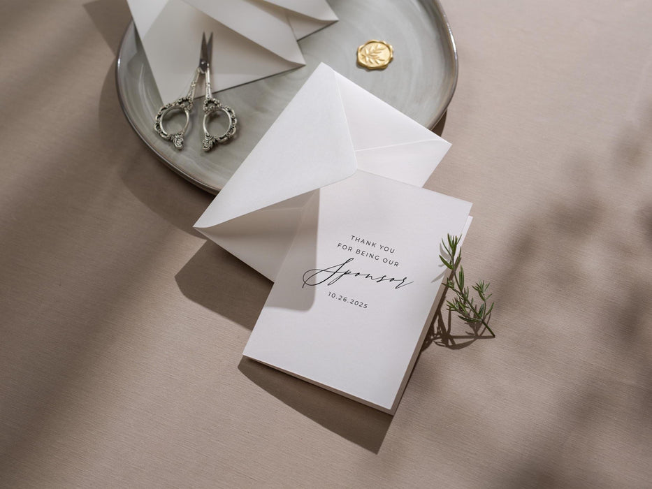 Thank you wedding day folded card (d17) - custom personalized thank you for marrying us card for officiant host priest pastor 4.5x6.25"