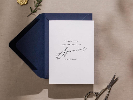 Thank you wedding day folded card (d17) - custom personalized thank you for marrying us card for officiant host priest pastor 4.5x6.25"