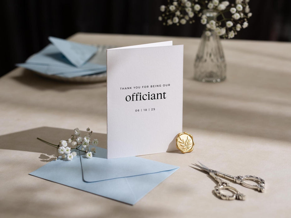 Thank you wedding day folded card (d16) - custom personalized thank you for marrying us card for officiant host priest pastor 4.5x6.25"