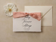 Deckle Edge Wedding Day Card (D22) - Today Tomorrow Always, to my husband wife bride groom personalized custom name date ribbon, 5x7"