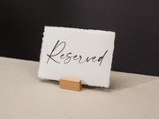Reserved Sign Deckle Edge Paper (Design 12) - Bride Groom or Family Section Wedding Ceremony Reception Event Decor Signage, Ready to Ship