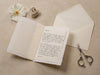 Deckle Edge Wedding Day Folded Card (D19) - to my husband wife groom bride on our wedding day personalized custom name date ribbon 5x7"