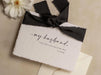 Deckle Edge Wedding Day Folded Card (D20) - to my husband wife groom bride see you at the altar personalized custom name date ribbon 5x7"