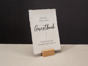Guest Book Sign Deckle Edge Paper (Design 2) - Please Sign Our Guestbook Wedding Ceremony Reception Decor Signage Ready to Ship