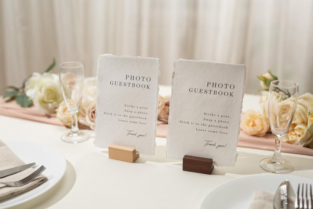 Photo Guest Book Sign Deckle Edge Paper (Design 3) - Instax Polaroid Photo Guestbook Wedding Ceremony Reception Decor Signage Ready to Ship