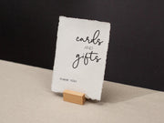 Cards & Gifts Sign Deckle Edge Paper (Design 6) - Gift Table Wedding Ceremony Reception Event Decor Signage Ready to Ship