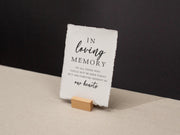 In Loving Memory Sign Deckle Edge Paper (Design 8) - Remembrance Honoring Loved Ones Wedding Ceremony Memorial Signage, Ready to Ship