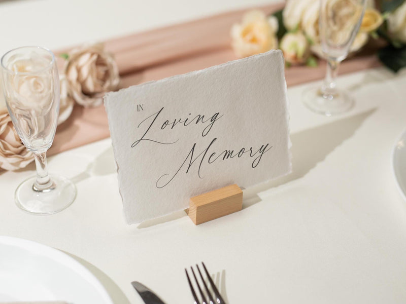 In Loving Memory Sign Deckle Edge Paper (Design 7) - Remembrance Honoring Loved Ones Wedding Ceremony Memorial Signage, Ready to Ship