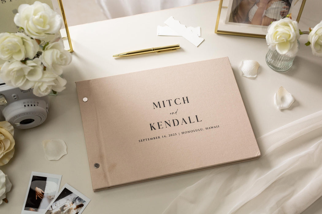 Interchangeable Photo Guest Book (D1) - 11.5 x 8.5 Custom Wedding Instax Polaroid Instant Pictures Signing Book Reception Party Scrapbook