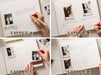 Wooden Luxe Photo Guest Book (D2) - Customized Leaf & Floral Design Wedding Keepsake Memory Album with Instax Polaroid Layout Lined Pages